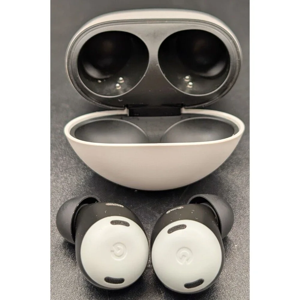 Google Pixel Buds Pro – Fog – Case + Earbuds Only – Working & Reset